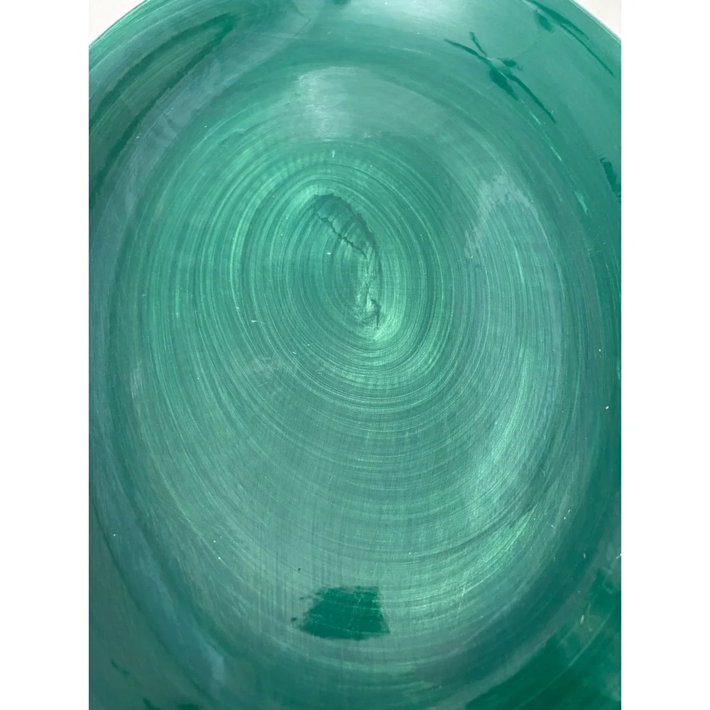 Furio Made in Italy Large Green Glazed Pottery Serving Platter Plate Oval - Picture 3 of 8